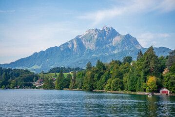 View of Mount Pilatus from Lake Lucerne