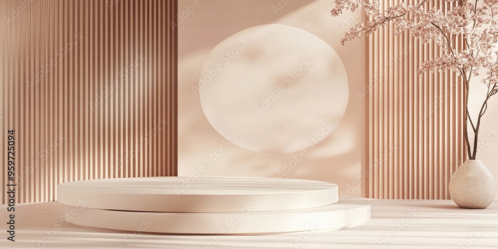 Poster japanese style podium for product display ideal for 3d rendering