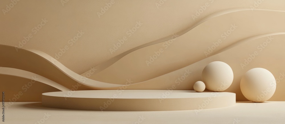 Fototapete minimal abstract background for branding and product display product stage featuring subtle beige ge