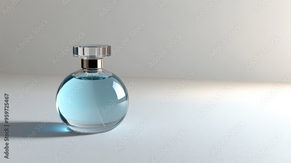 Poster Perfume bottle on a white background with 3D rendering