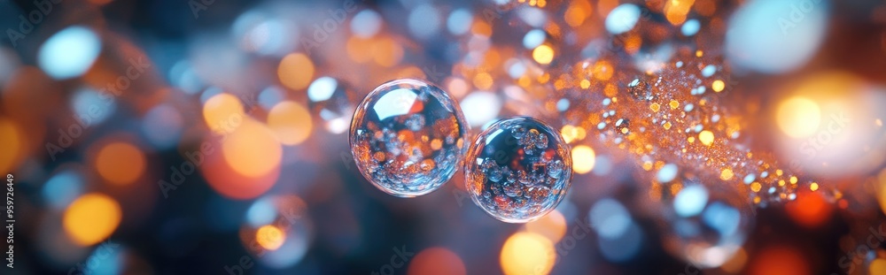Aufkleber Stunning background featuring beads particles and simulation crafted through 3D illustration and rendering