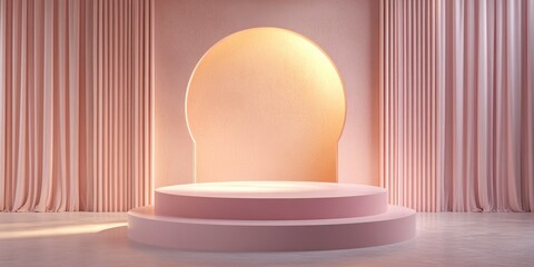 Fototapeta premium Abstract podium mockup for an award ceremony 3D render