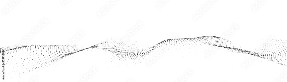 Poster wave of particles. digital wave background concept. abstract technology background. big data visuali