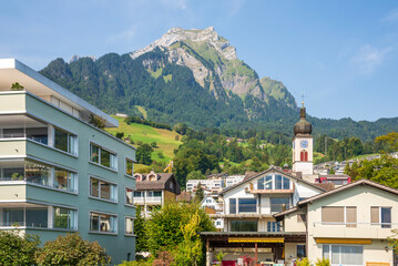 A small village in the Swiss Alps, Lucerne, Switzerland, 19 Aug 2022.
