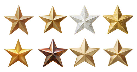 Eight Gold Stars on Black Background