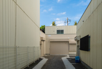 Building alley in the Tokyo city, Japan
