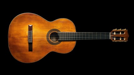 Obraz premium Classical Guitar on Black Background