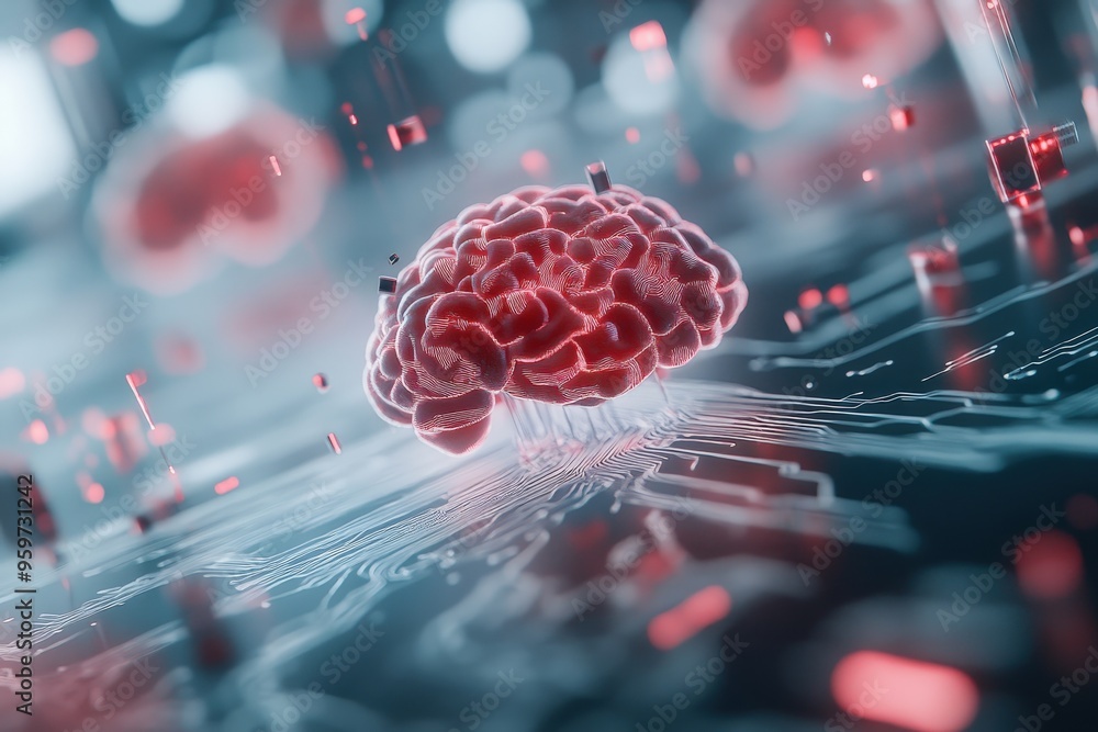 Poster exploring the intersection of artificial intelligence and human cognition in digital realms