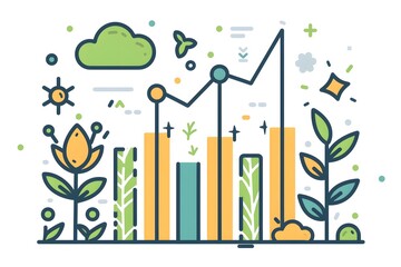 Vibrant Growth: A Colorful Data Visualization with Nature Elements