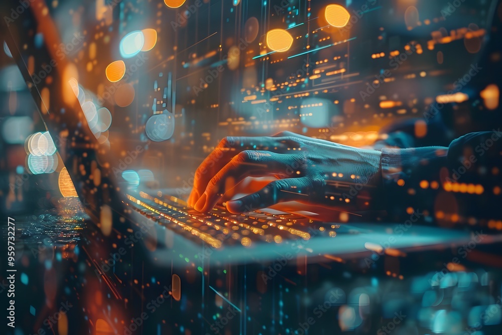 Poster digital interaction: a glimpse into the world of technology and data