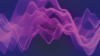 Futuristic particle wave. Abstract technology background. Big data visualization. Equalizer wave. Vector illustration
