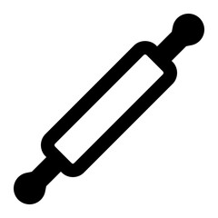 rolling pin, battledore, kitchen, utensils, cooking outline icon