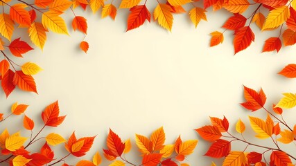Autumn Leaves Frame with Open Text Space