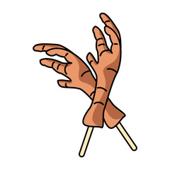 Chicken Leg Satay Illustration