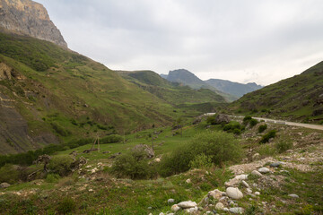 Panoramic view of the Caucasus mountains