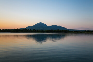 View of Mount Beshtau on sunset