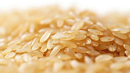 Fototapeta premium a grain of rice magnified, macro photography, detailed texture, single grain, isolated on white background