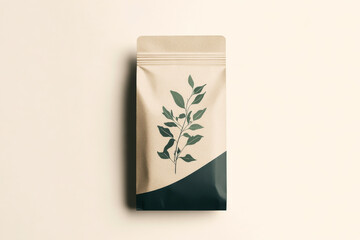 Minimal and classy seed packet design for botanical plants shop with beige and navy green color scheme