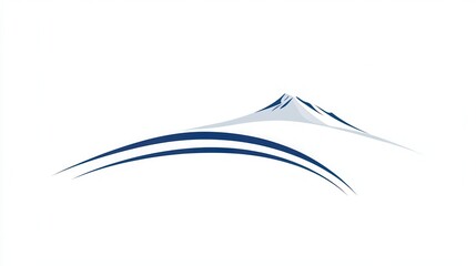 A minimalist design showcases a ski trail in snow, featuring smooth lines that convey movement and the essence of winter sports. Generative AI