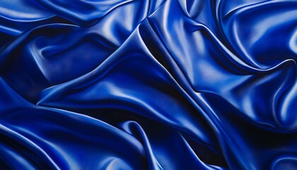 Obraz premium A close up shot of a blue satin fabric