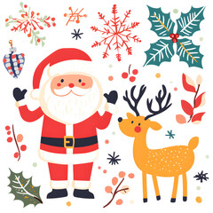 Fototapeta premium Santa's Festive Cheer: Whimsical Christmas Scene