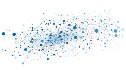 vector graphic of interconnected nodes forming an abstract representation of data flow, symbolizing the digital network and global connectivity associated with AI technology