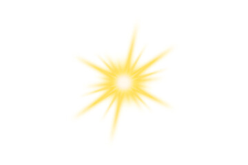 Golden glowing starlight effect isolated on transparent background. Flare light. Sunburst, Light Leaks. Sparkling light flare and starlight flash shine glow. ray, sun. Magic sparkle light effects. PNG
