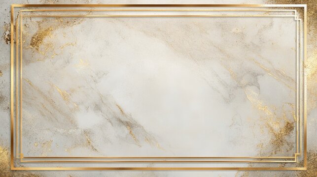 Rectangle gold frame with oriental-inspired patterns on classy background