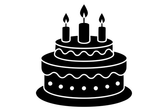 recommend clip art: Birthday cake vector silhouette, birthday cake icon	
                    