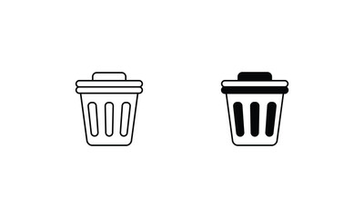 Trash Can icons set vector stock illustration