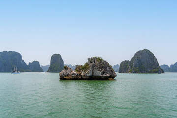 Fighting Cocks aka Trong Mai or Ga Choi Islets in Ha Long Bay, Vietnam