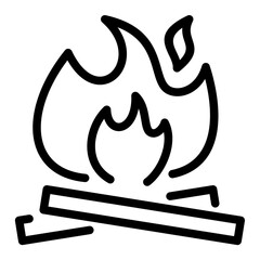 Campfire line icon. Bonfire line icon. flaming, warmth, burn, flame, heat, concepts, burnt, hiking, outline, fire, graphic