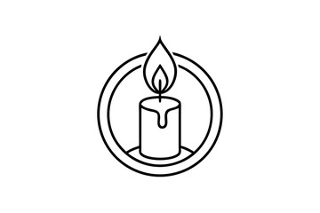 Candle icon, logo isolated on white background