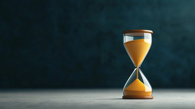 hourglass with sand, time concept
