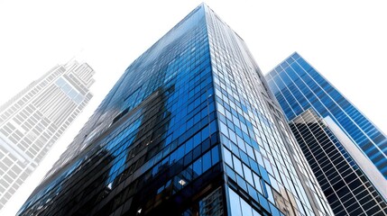 Obraz premium Tall office building on transparency background PNG