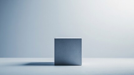 Fototapeta premium Minimalist Gray Cube on Light Background