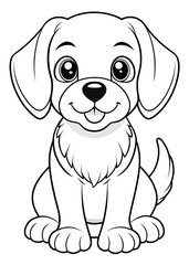 Fototapeta premium Cute and Creative Dog Vector Art for Kids' Coloring Pages. Perfect for Fun, Engaging Activities. Dog, Vector, Coloring.Pages, Cute, Creative