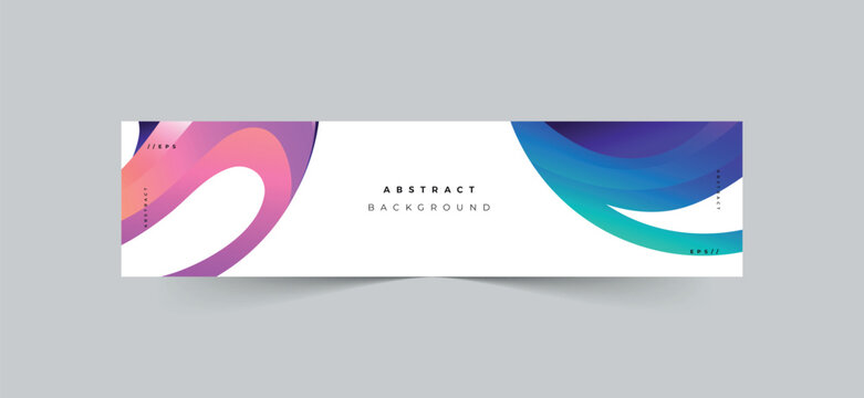 Abstract gradient shapes background linkedin cover banner template