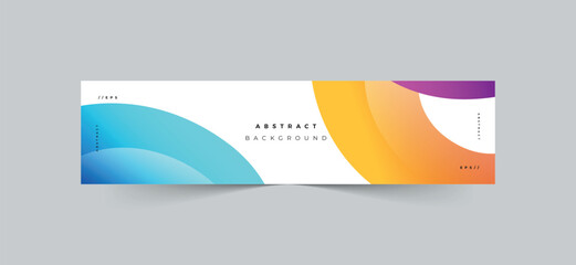 Abstract gradient shapes flat background linkedin banner template