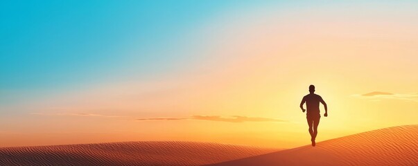 Person running towards the horizon, symbolizing the excitement of new beginnings