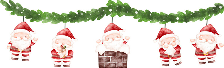 Watercolor Christmas Garland