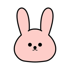 シンプルなうさぎの顔のイラスト