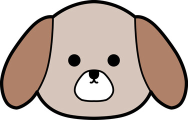 シンプルな犬の顔のイラスト