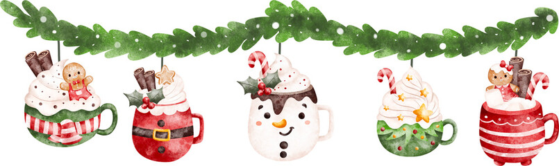 Watercolor Christmas Garland