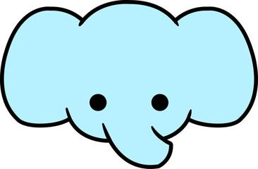 シンプルな象の顔のイラスト