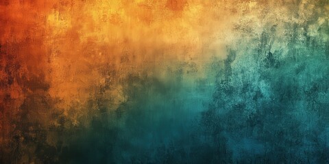 Obraz premium Abstract digital background featuring a rich textured gradient of vibrant orange blending into deep teal, creating a visually striking contrast perfect for contemporary design projects, modern art, an