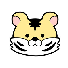 シンプルな虎の顔のイラスト