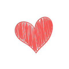 Doodle abstract heart with texture hatched with marker or pen. Handmade elements for design. Happy Valentine's Day. Stickers.