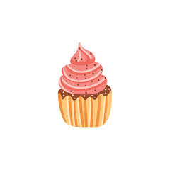Doodle cream cake. Handmade design elements. Valentine's day. Stickers.
