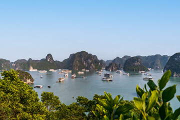 Panoramic view of Ha Long Bay from the peak of Ti Top Island